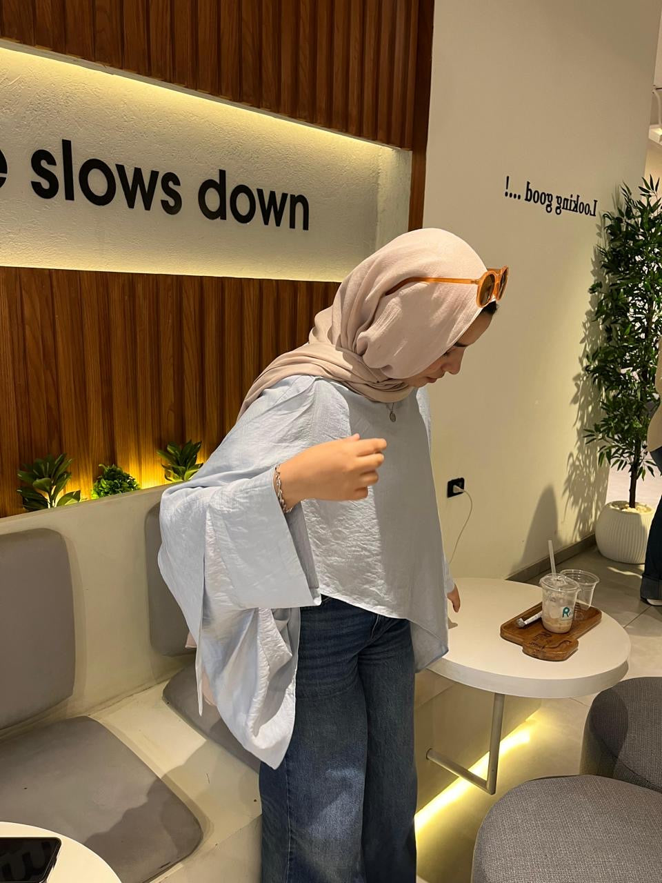 steel Flowy Blouse