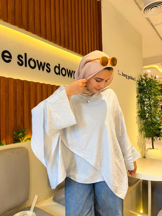 steel Flowy Blouse