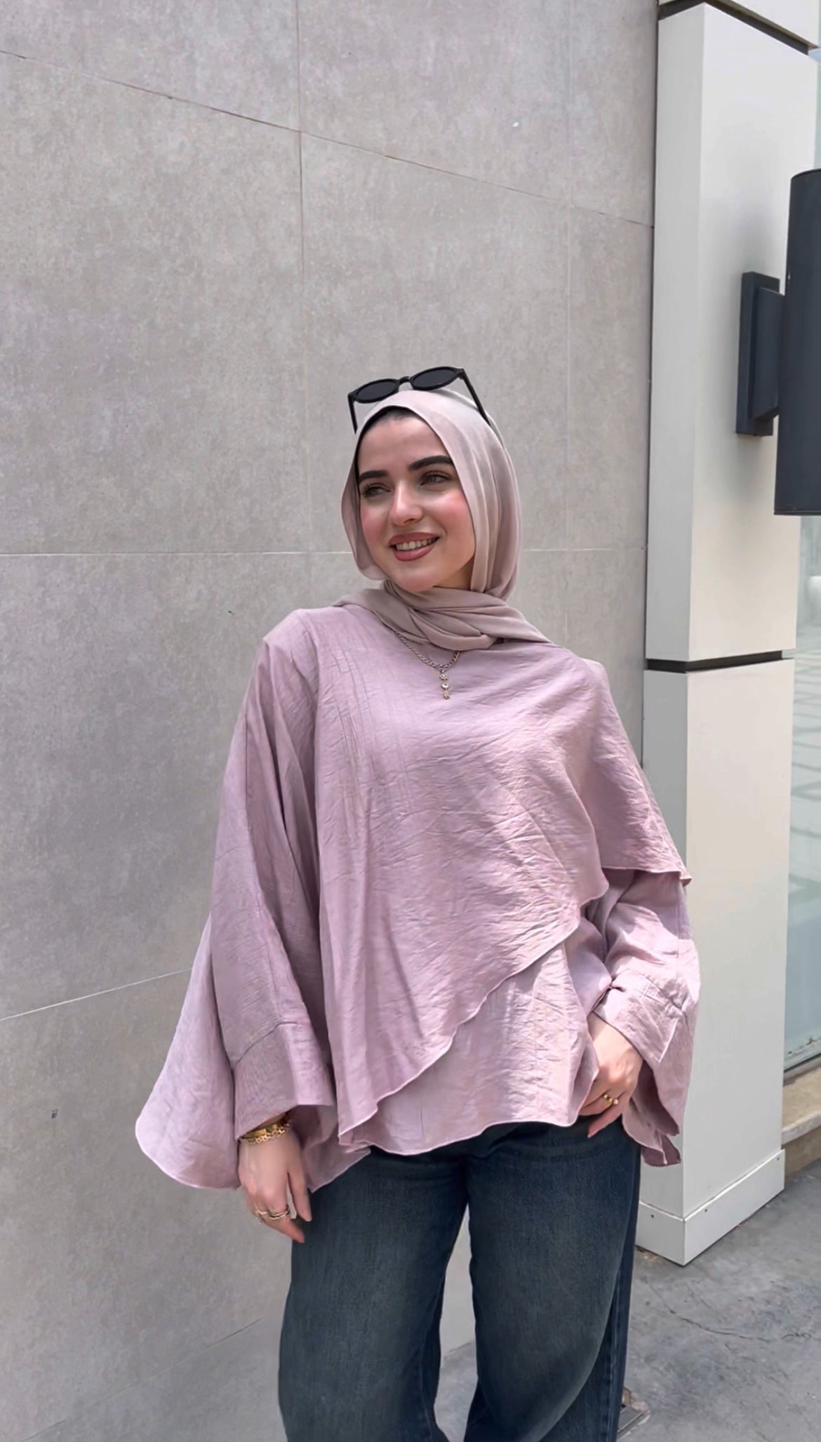 Pink lavender flowy blouse