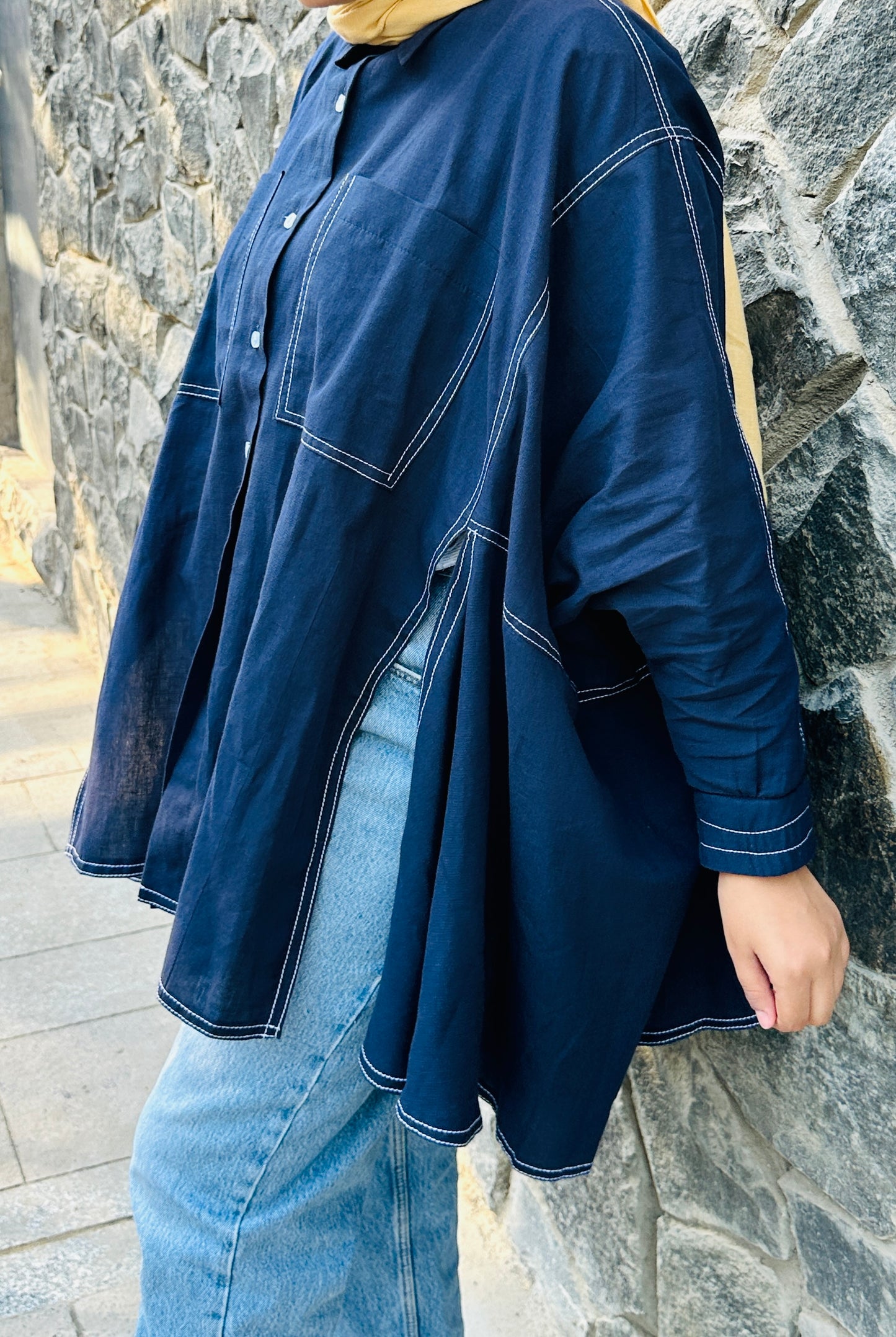 Navy Cloudy Blouse