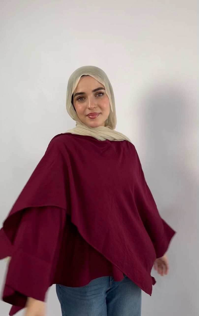 Wine red flowy blouse
